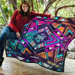 Ethnic Aztec Trippy Print Quilt