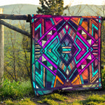 Ethnic Aztec Trippy Print Quilt