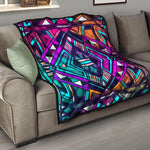 Ethnic Aztec Trippy Print Quilt