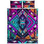 Ethnic Aztec Trippy Print Quilt Bed Set