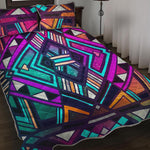 Ethnic Aztec Trippy Print Quilt Bed Set