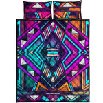 Ethnic Aztec Trippy Print Quilt Bed Set