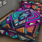 Ethnic Aztec Trippy Print Quilt Bed Set