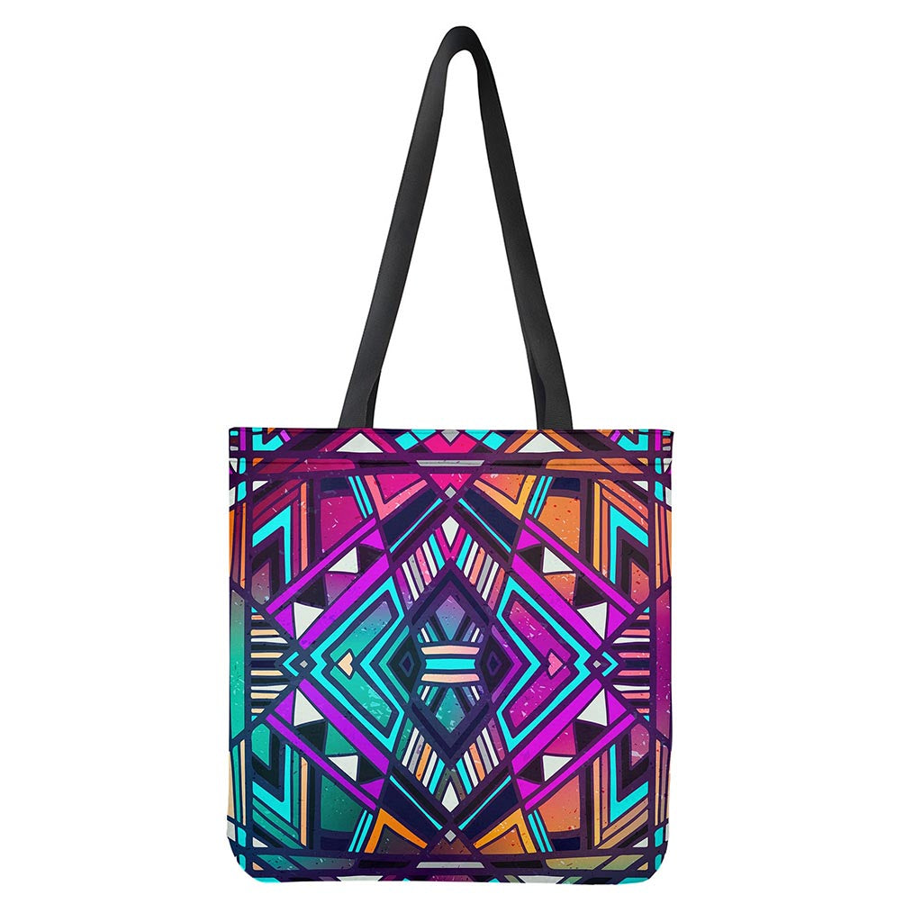 Ethnic Aztec Trippy Print Tote Bag