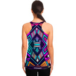 Ethnic Aztec Trippy Print Women's Racerback Tank Top