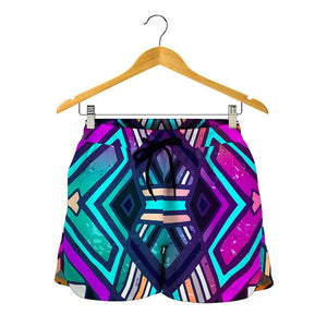 Ethnic Aztec Trippy Print Women's Shorts