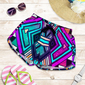 Ethnic Aztec Trippy Print Women's Shorts