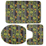 Ethnic Bird Of Paradise Pattern Print 3 Piece Bath Mat Set