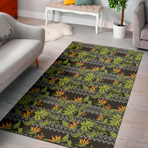 Ethnic Bird Of Paradise Pattern Print Area Rug