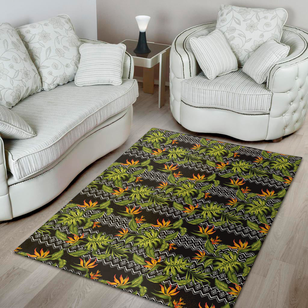 Ethnic Bird Of Paradise Pattern Print Area Rug