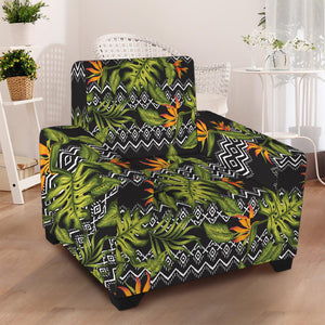 Ethnic Bird Of Paradise Pattern Print Armchair Slipcover