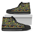 Ethnic Bird Of Paradise Pattern Print Black High Top Sneakers