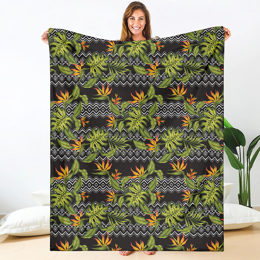 Ethnic Bird Of Paradise Pattern Print Blanket