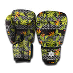 Ethnic Bird Of Paradise Pattern Print Boxing Gloves