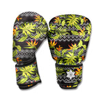 Ethnic Bird Of Paradise Pattern Print Boxing Gloves