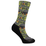 Ethnic Bird Of Paradise Pattern Print Crew Socks