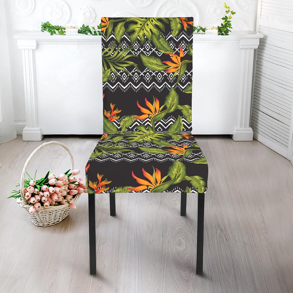 Ethnic Bird Of Paradise Pattern Print Dining Chair Slipcover