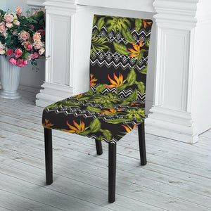 Ethnic Bird Of Paradise Pattern Print Dining Chair Slipcover