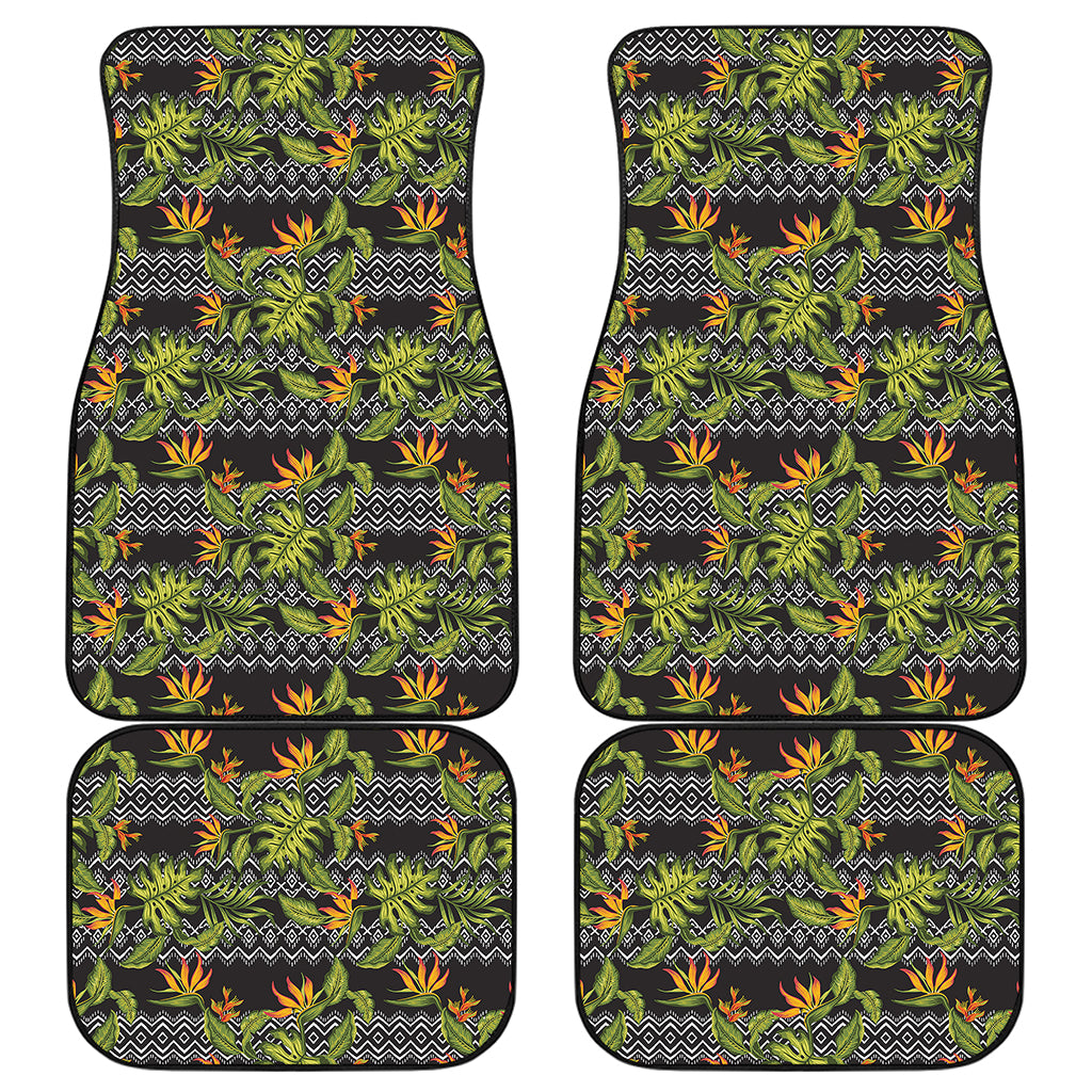 Ethnic Bird Of Paradise Pattern Print Front and Back Car Floor Mats