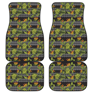 Ethnic Bird Of Paradise Pattern Print Front and Back Car Floor Mats