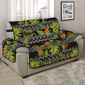 Ethnic Bird Of Paradise Pattern Print Half Sofa Protector