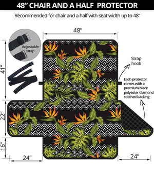 Ethnic Bird Of Paradise Pattern Print Half Sofa Protector