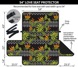 Ethnic Bird Of Paradise Pattern Print Loveseat Protector