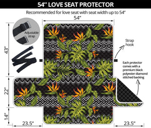 Ethnic Bird Of Paradise Pattern Print Loveseat Protector