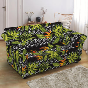 Ethnic Bird Of Paradise Pattern Print Loveseat Slipcover