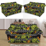 Ethnic Bird Of Paradise Pattern Print Loveseat Slipcover