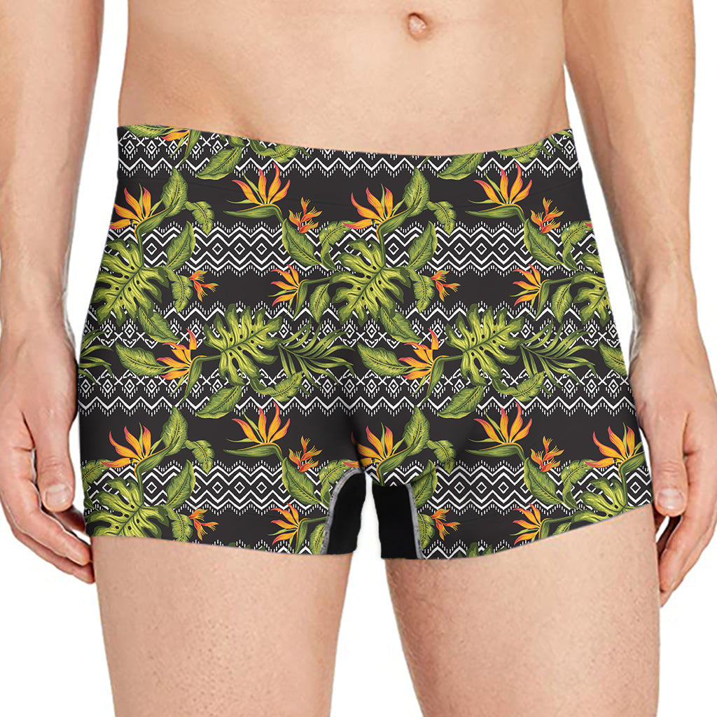 Ethnic Bird Of Paradise Pattern Print Men's Boxer Briefs