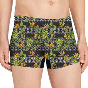 Ethnic Bird Of Paradise Pattern Print Men's Boxer Briefs