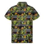 Ethnic Bird Of Paradise Pattern Print Men's Short Sleeve Shirt