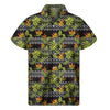 Ethnic Bird Of Paradise Pattern Print Men's Short Sleeve Shirt