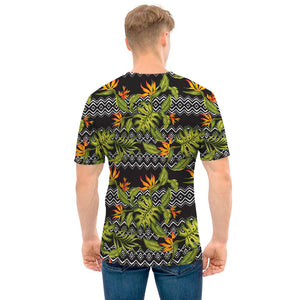 Ethnic Bird Of Paradise Pattern Print Men's T-Shirt