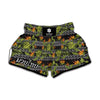 Ethnic Bird Of Paradise Pattern Print Muay Thai Boxing Shorts