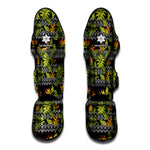 Ethnic Bird Of Paradise Pattern Print Muay Thai Shin Guard