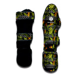 Ethnic Bird Of Paradise Pattern Print Muay Thai Shin Guard