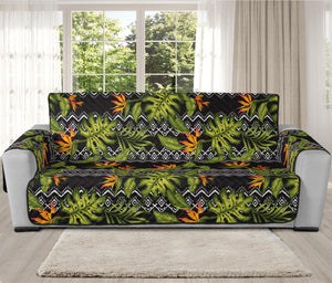 Ethnic Bird Of Paradise Pattern Print Oversized Sofa Protector