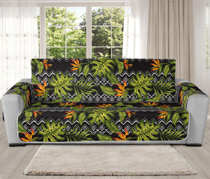 Ethnic Bird Of Paradise Pattern Print Oversized Sofa Protector