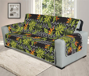 Ethnic Bird Of Paradise Pattern Print Oversized Sofa Protector