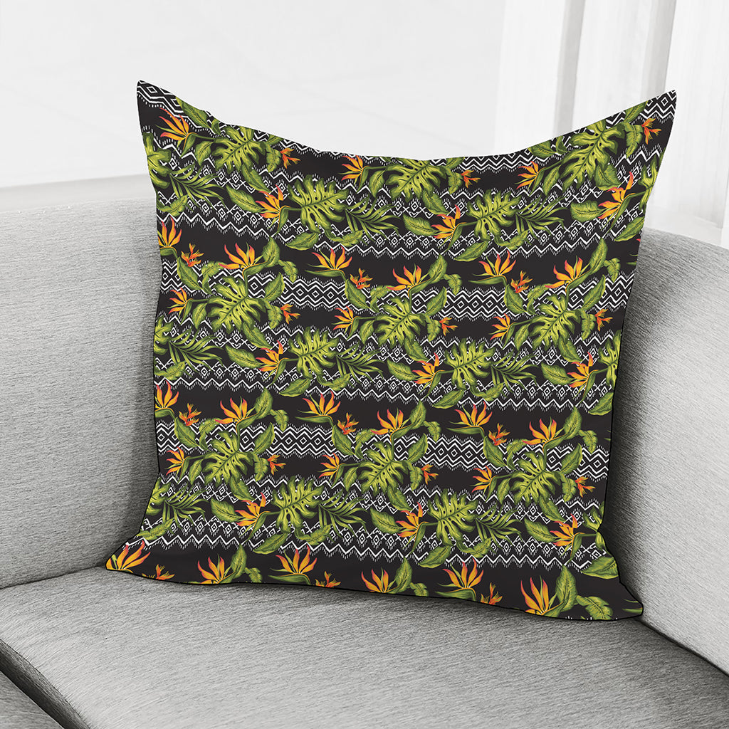 Ethnic Bird Of Paradise Pattern Print Pillow Cover