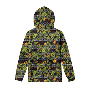 Ethnic Bird Of Paradise Pattern Print Pullover Hoodie