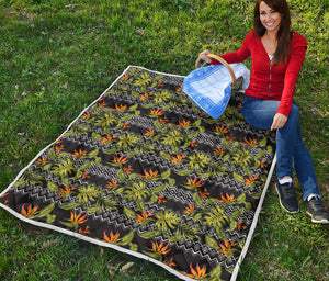 Ethnic Bird Of Paradise Pattern Print Quilt