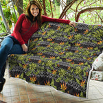 Ethnic Bird Of Paradise Pattern Print Quilt