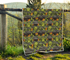 Ethnic Bird Of Paradise Pattern Print Quilt