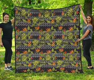 Ethnic Bird Of Paradise Pattern Print Quilt