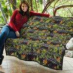 Ethnic Bird Of Paradise Pattern Print Quilt