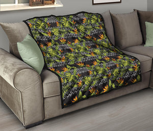 Ethnic Bird Of Paradise Pattern Print Quilt