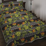 Ethnic Bird Of Paradise Pattern Print Quilt Bed Set